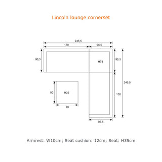 GARDEN IMPRESSIONS Lounge Lincoln 4tlg. carbon black