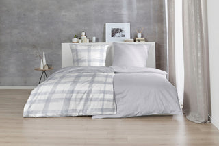 Zeo Living Soft-Seersucker Bettwäsche Karo