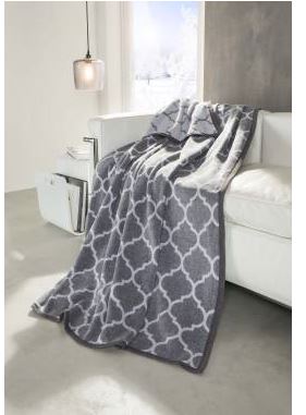Zeo Living Decke Muster 150x200cm grau