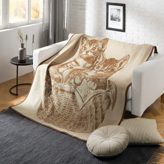 Biederlack Decke Katzen 150x200cm