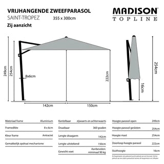 Madison Ampelschirm St. Tropez 355x300cm