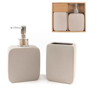 Zeo Living Badezimmer-Set Taupe 2tlg.