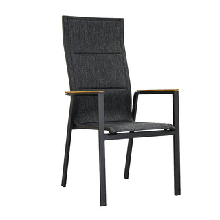ZEO LIVING Chelsea Stapelstuhl Alu gepaddet anthr.