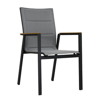 ZEO LIVING Chelsea Stapelstuhl Alu silver/black