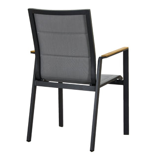 ZEO LIVING Chelsea Stapelstuhl Alu silver/black