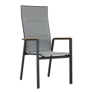 ZEO LIVING Chelsea Stapelstuhl Alu gepaddet silver/black