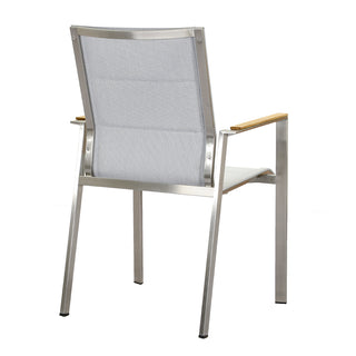 ZEO LIVING Chelsea Stapelstuhl Edelstahl gentle grey