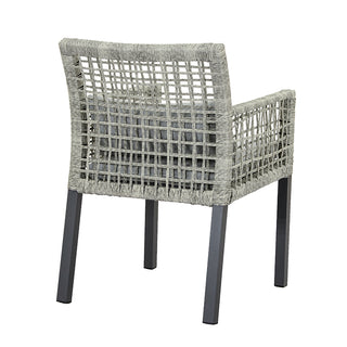 ZEO LIVING Sessel Lissabon Rope grau meliert Alu anth. inkl. Kissen