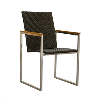 ZEO LIVING Kufensessel Bologna Edelstahl/Geflecht 6mm bronze