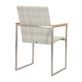 ZEO LIVING Kufensessel Bologna Edelstahl/Geflecht white wash