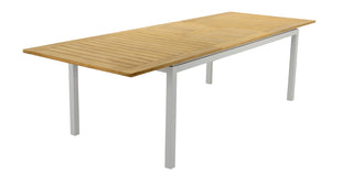 ZEO LIVING Tisch Soho 200/280cmx100cm Alu/Teak