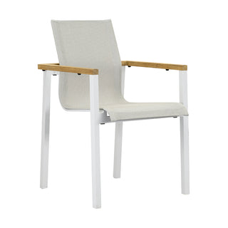 Solpuri Stapelsessel Sky Aluminium/Softex/Teak Shell