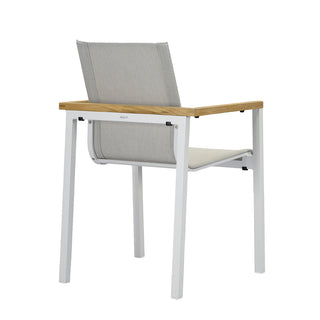 Solpuri Stapelsessel Sky Aluminium/Softex/Teak Shell