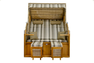 DeVries Strandkorb Wave Teak XL D.455 seashell