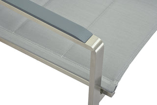 Zeo Living Granada Kufensessel Edelstahl gepaddet silver/black m. Aluarmlehne