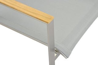 ZEO LIVING Chelsea Stapelstuhl Edelstahl silver/black m. Teakarm