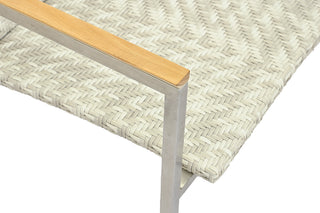ZEO LIVING Kufensessel Bologna Edelstahl/Geflecht white wash