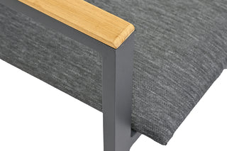 ZEO LIVING Kufensessel Ferno Aluminium Olefin anthr. mit Teakarmlehne