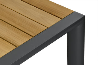 ZEO LIVING Tisch Bilbao 160x80cm Alu/Teak