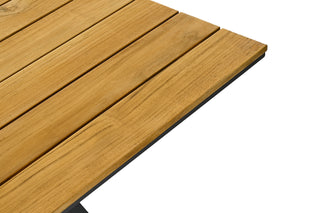 ZEO LIVING Tisch Neverland 240x100cm Alu/Teak anthr.