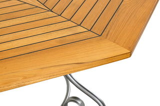 ROYAL GARDEN Sterntisch 140x140cm Streckmetall/Teak