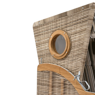 DeVries Strandkorb Wave Teak XL D.455 seashell