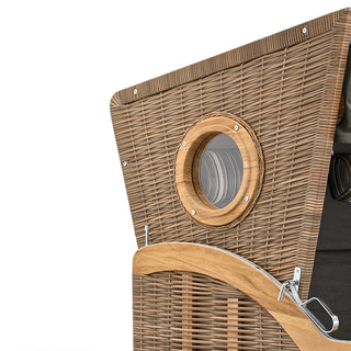 DeVries Strandkorb Wave Teak D.464 griseum