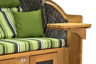 DeVries Strandkorb Pure Seaside XL PE Teak stone grey D.454