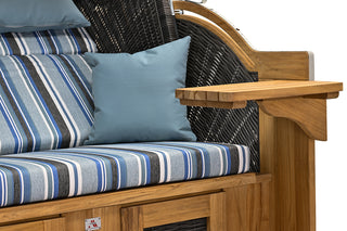 DeVries Strandkorb Pure Seaside XL PE Teak stone grey D.458