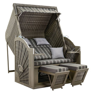 DeVries Strandkorb Pure Classic XL Sun PE Pinie stone grey D.402