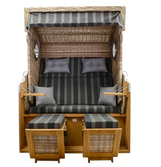 DeVries Strandkorb Pure Cliff XL Sun Teak seashell D.402