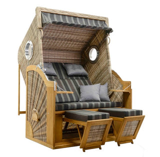 DeVries Strandkorb Pure Cliff XL Sun Teak seashell D.402