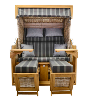 DeVries Strandkorb Pure Comfort XL Teak seashell D.402