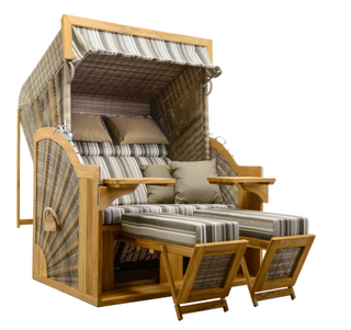 DeVries Strandkorb Pure Comfort XL Teak white kubu D.455