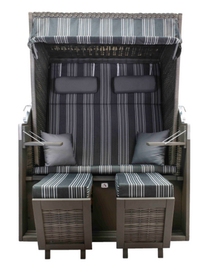 DeVries Strandkorb Pure Standard PE grey D.423