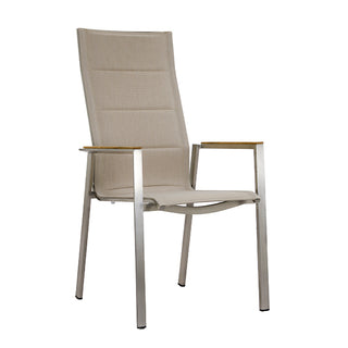 ZEO LIVING Chelsea Stapelstuhl Edelstahl Olefin Khaki