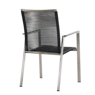 ZEO LIVING Chelsea Stapelstuhl Edelstahl Rope Anthrazit