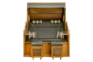 DeVries Strandkorb Wave Teak D.464 griseum