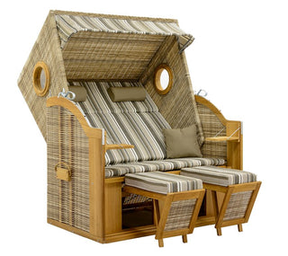 DeVries Strandkorb Wave Teak XL D.455 seashell