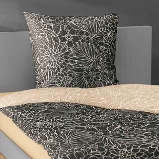 Irisette Flanell Bettwäsche Nubis Blumen braun