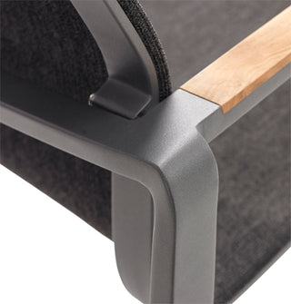 Solpuri Sessel Foxx softex-coal m. Teakarmlehne