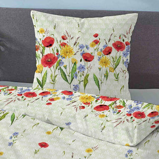 Biberna Soft-Seersucker Bettwäsche Blumenwiese