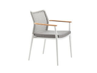 Solpuri Stapelsessel Vera white m. Teakarmlehne