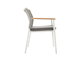 Solpuri Stapelsessel Vera white m. Teakarmlehne