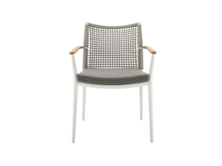 Solpuri Stapelsessel Vera white m. Teakarmlehne
